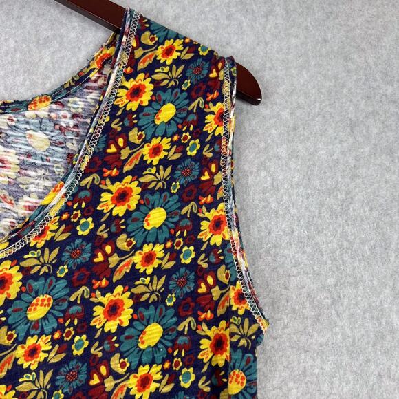 Natural Life Floral Hangout Cotton Sleeveless Midi Dress Size XS/S - Picture 5 of 10